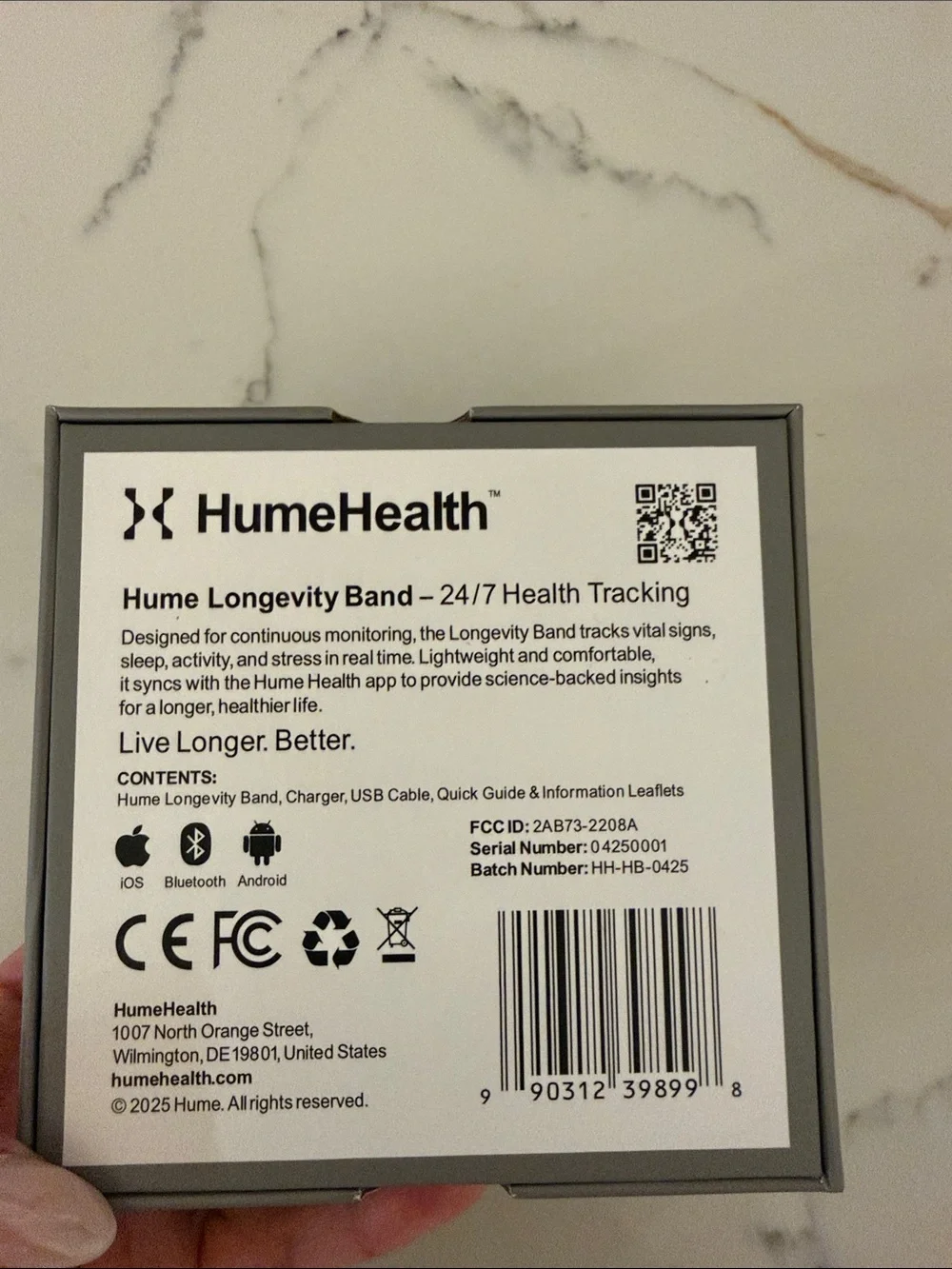 1.0 Hume Sleep & Activity Tracker Wristband - Black